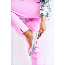 Dámské kožené baleríny s krystaly Nicole 2749 bílo-modré bílý 1