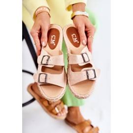 Klasické semišové dámské béžové pantofle Casilda béžový 2