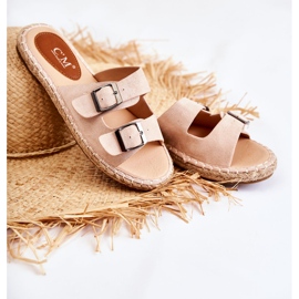 Klasické semišové dámské béžové pantofle Casilda béžový 1