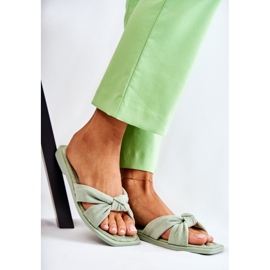 Dámské módní semišové zelené pantofle Lorrie zelená 1