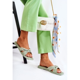 Dámské módní semišové zelené pantofle Lorrie zelená 2