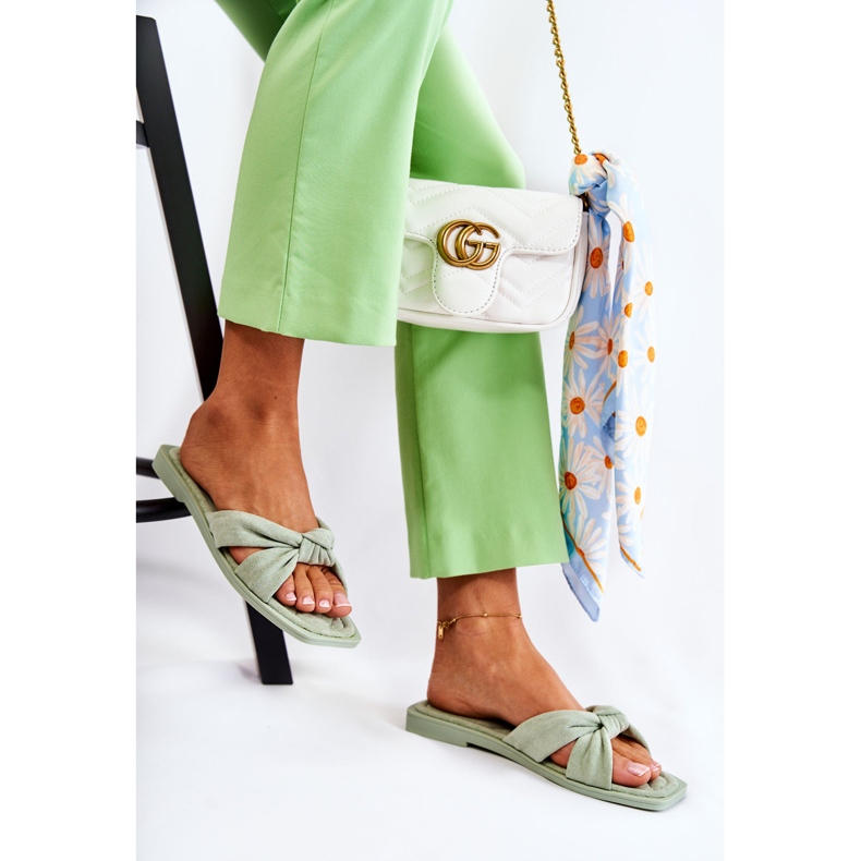 Dámské módní semišové zelené pantofle Lorrie zelená 2