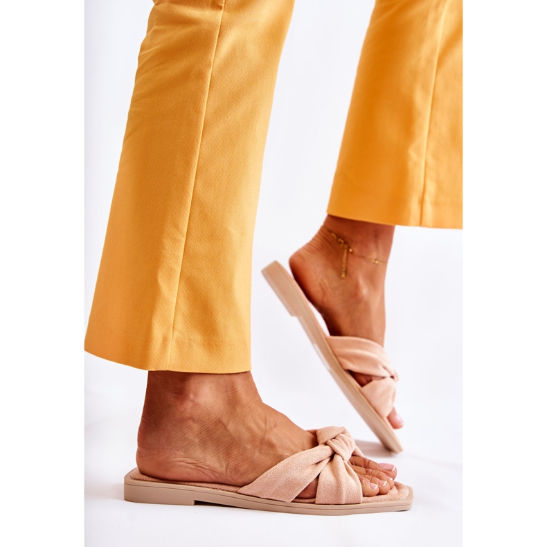 PG1 Dámské módní semišové nahé pantofle Lorrie béžový růžový 2