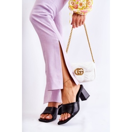 PG1 Kožené klasické pantofle na patě černá Talena 2