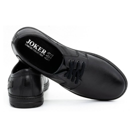 Joker Černé pánské kožené boty 536J černá 3