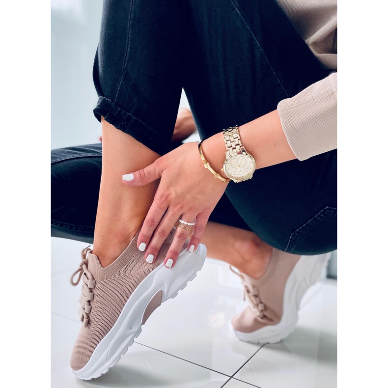 Ponožkové tenisky Wendy Khaki béžový 2 Ponožkové tenisky Wendy Khaki béžový 2