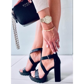 Sandály na platformě Spencer Black černý 2