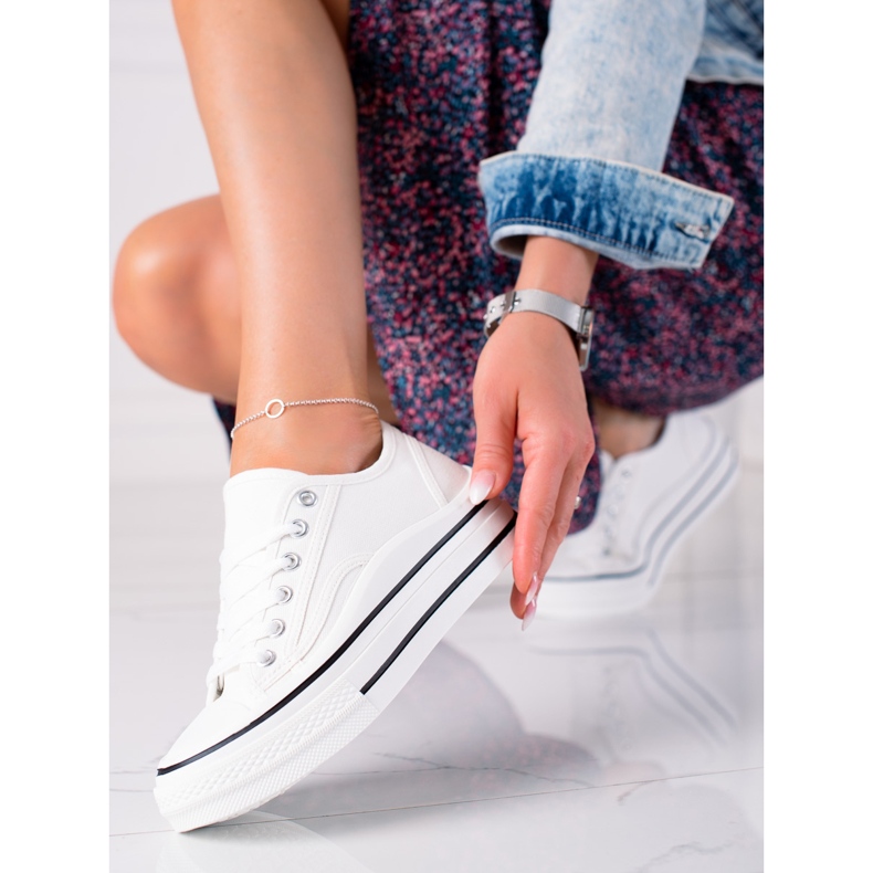 SHELOVET Tenisky Na Platformě bílý 1