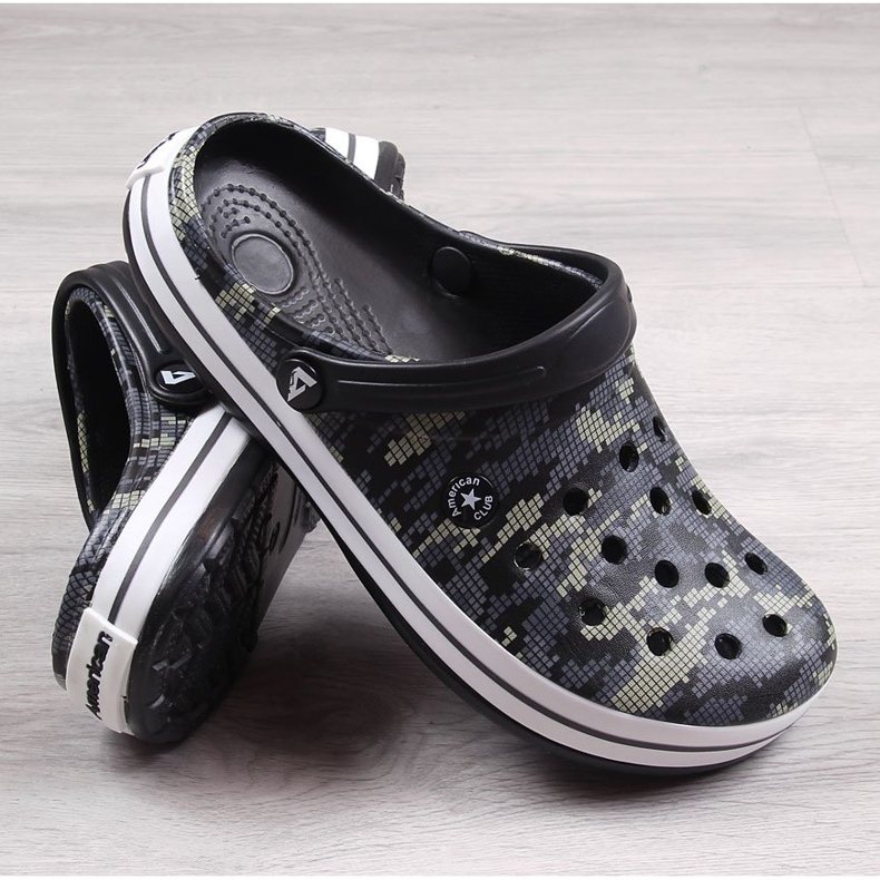 American Club černé černé camo pánské pantofle černá 1