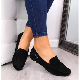 Dámské černé kožené mokasíny Vinceza černá 1