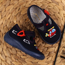 Chlapecké domácí pantofle do školky tmavě modré Nazo modrý 2