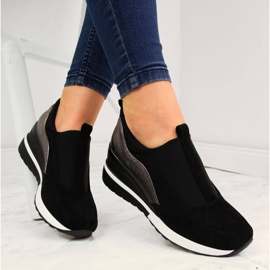 Dámské tenisky na klínku černo-stříbrné Vinceza černá stříbrný 1