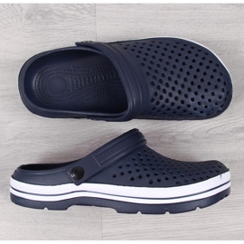 News NOVINKA tmavě modré prolamované pěnové pantofle modrý 1