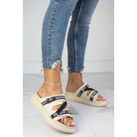 Béžové pantofle na platformě Laura La.Fi béžový 1