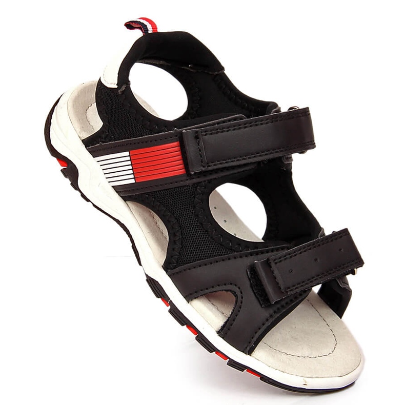 Černé chlapecké sandály American Club se suchým zipem černá 1