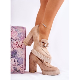 Lewski Shoes Módní lodičky na platformě a barové boty Lewski 3197 béžová béžový 1