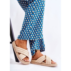 PJ1 Klasické dámské kožené pantofle Béžová Daron béžový 1