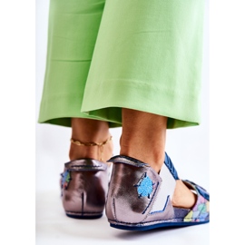 Kožené sandály s žebrovaným Maciejka 03375 Modrá modrý 1 Kožené sandály s žebrovaným Maciejka 03375 Modrá modrý 1