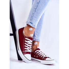 Dámské klasické tenisky vázané Burgundy Be Mine červený 1