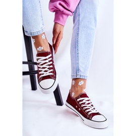 Dámské klasické tenisky vázané Burgundy Be Mine červený 2