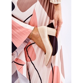 PS1 Klasické Semišové Lodičky Na Baru Béžové Lency béžový 2