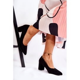 PS1 Klasické Semišové Lodičky Na Baru černá Lency černý 2