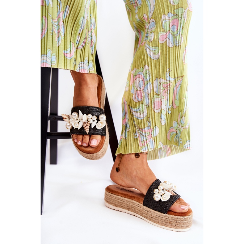 PS1 Dámské pantofle na platformě s mušlemi černá Tolia 2 PS1 Dámské pantofle na platformě s mušlemi černá Tolia 2