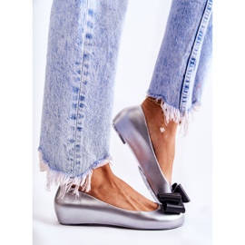 PH1 Dámské Gumové Baleríny S Mašlí Stříbrné Florret stříbrný 1