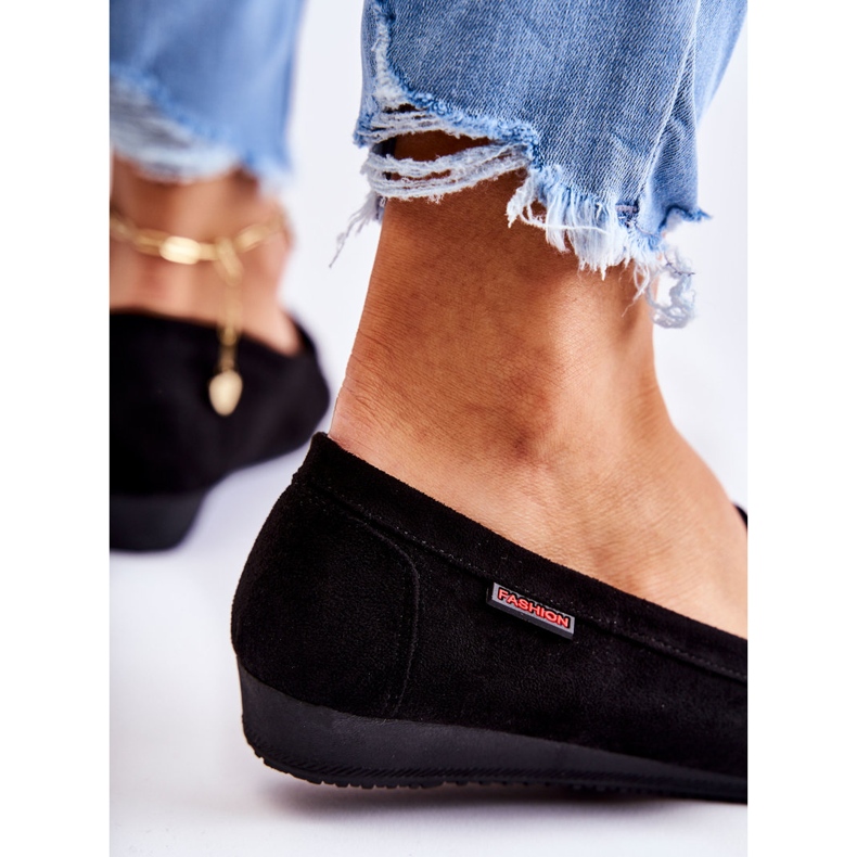 PH1 Dámské semišové černé mokasíny na klínku La Cava černá 2