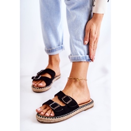 PG1 Klasické semišové dámské pantofle Black Casilda černá 1