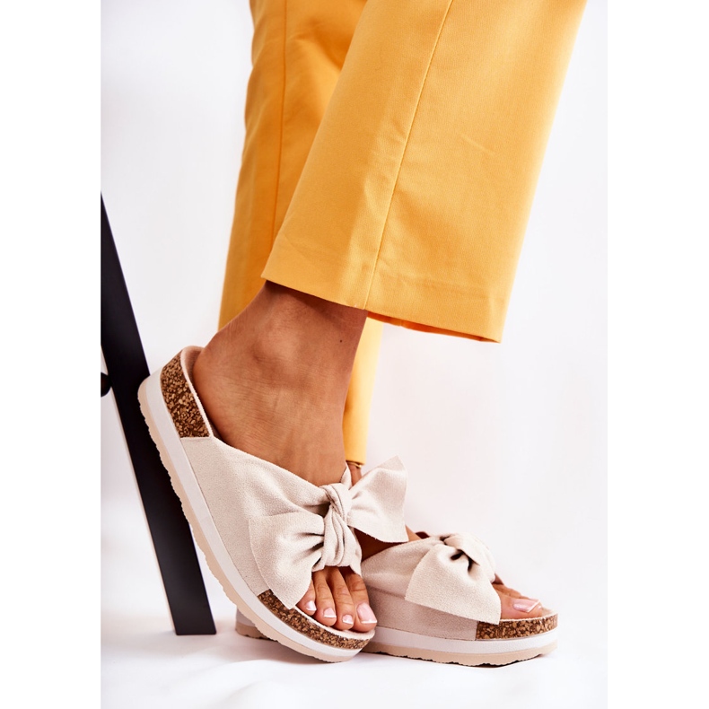 PG1 Papuče na béžové, tak pohodlné platformě béžový 1