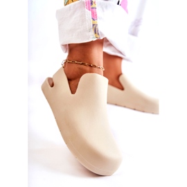 FS1 Módní gumové dřeváky Meriko světle béžové 3 FS1 Módní gumové dřeváky Meriko světle béžové 3