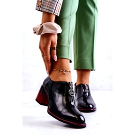 S.Barski Lakované módní boty na černo-červeném sloupku Lorena černá 1