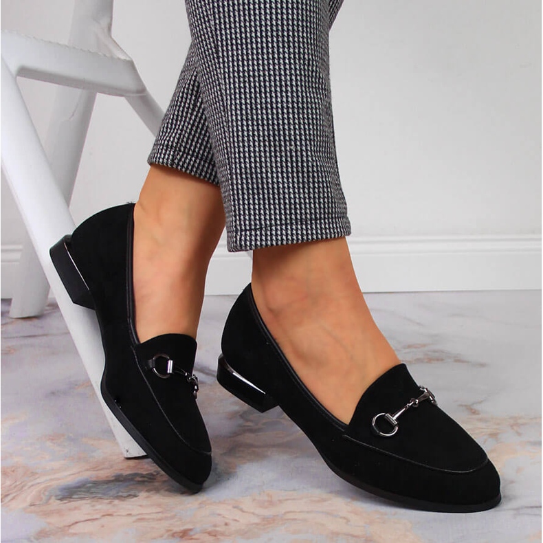 Dámské mokasínové boty s černým zdobením Jezzi černá 1