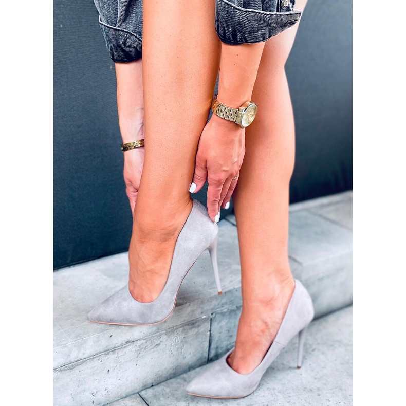 Lodičky na jehlovém podpatku Valeria Grey šedá 2