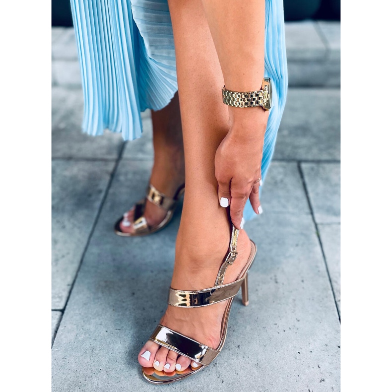 Sandály na vysokém podpatku Amanda Champagne růžový 1