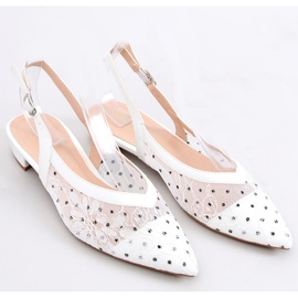 Krajkové balerínky bez podpatku Margo White bílý 1