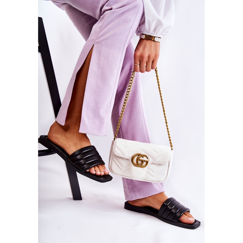 PG1 Dámské černé kožené pantofle s prošíváním Raula černá 1