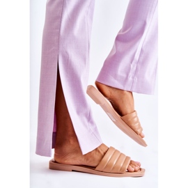 PG1 Dámské kožené pantofle s prošíváním tmavě béžová Raula béžový 2