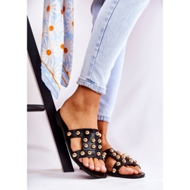 PG1 Dámské klasické pantofle s ozdobami Black Scotlyn černá 1