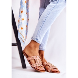 PG1 Dámské klasické pantofle s ozdobami Pink Scotlyn růžový 1