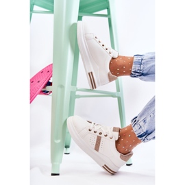 FK2 Dámská sportovní obuv, vázaná bílá Otylia bílý zlatý 1