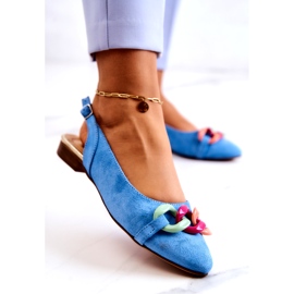 Lewski Shoes Semišové balerínky s řetízkem Lewski Boty 3125 Blue modrý vícebarevný 1