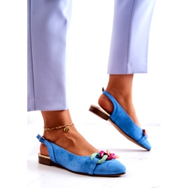 Lewski Shoes Semišové balerínky s řetízkem Lewski Boty 3125 Blue modrý vícebarevný 2