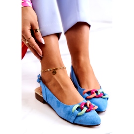 Lewski Shoes Semišové balerínky s řetízkem Lewski Boty 3125 Blue modrý vícebarevný 4
