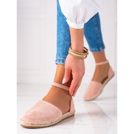 SHELOVET Prolamované espadrilky růžový 1
