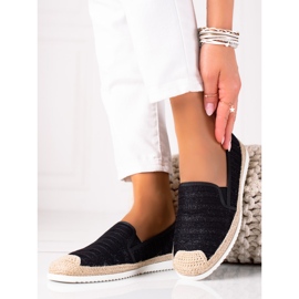 SHELOVET Nazouvací espadrilky černá 1
