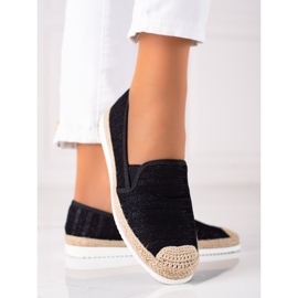 SHELOVET Nazouvací espadrilky černá 2