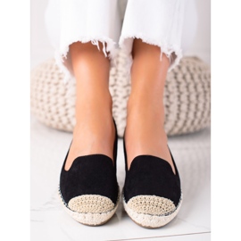 SHELOVET Semišové espadrilky černý 1