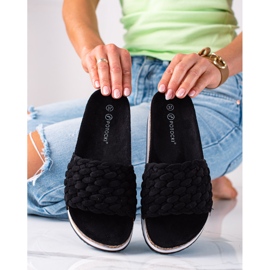 W. Potocki Pletené pantofle Potocki černý 1